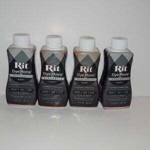 4 RIT Dye More GRAPHITE Synthetic Fiber Dye 7oz Ea